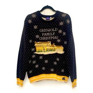 Griswold Family Christmas Sweater - Black and Yellow Size L Novelty Ugly